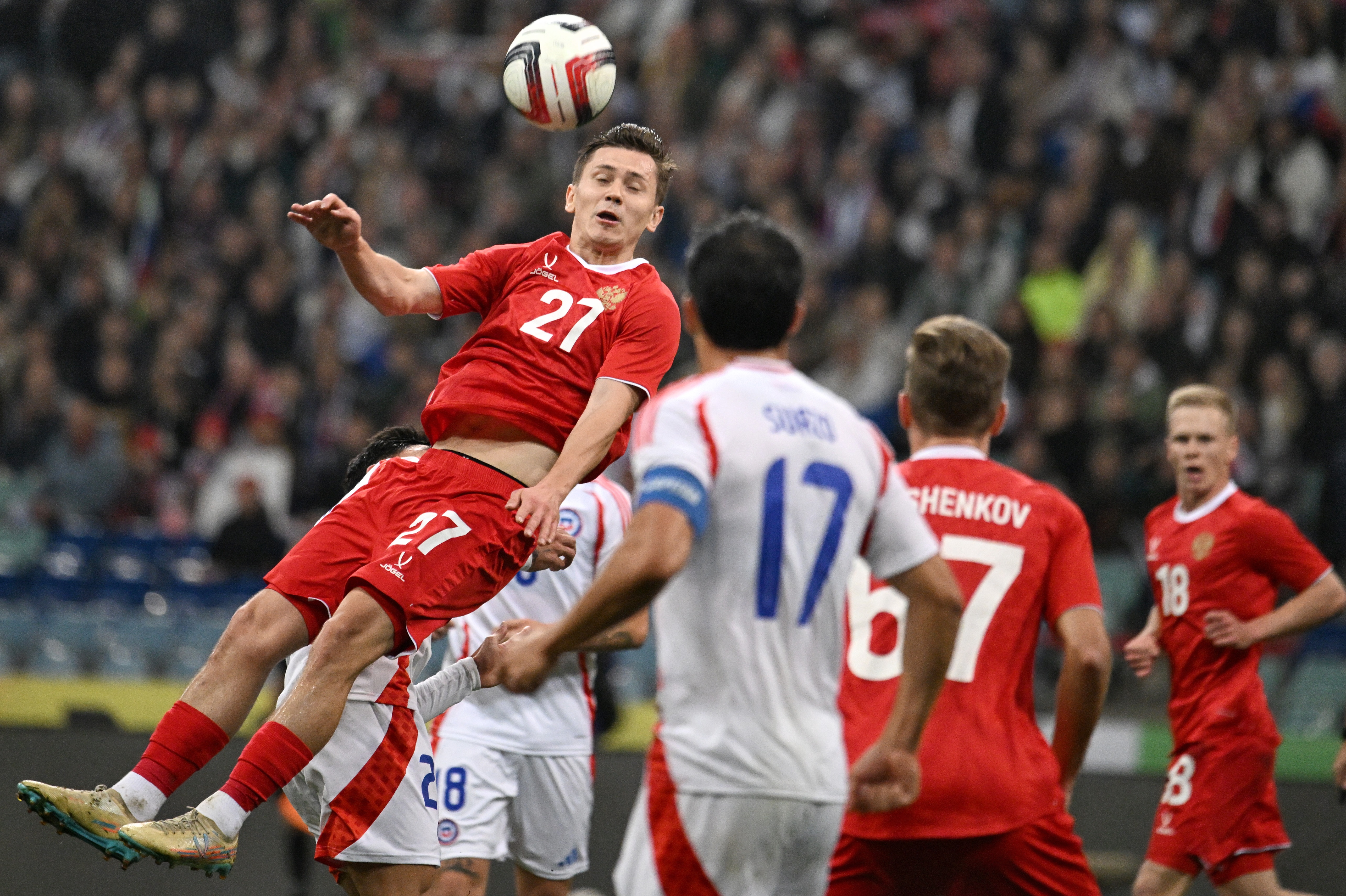 Футбольный матч сборных России и Чили