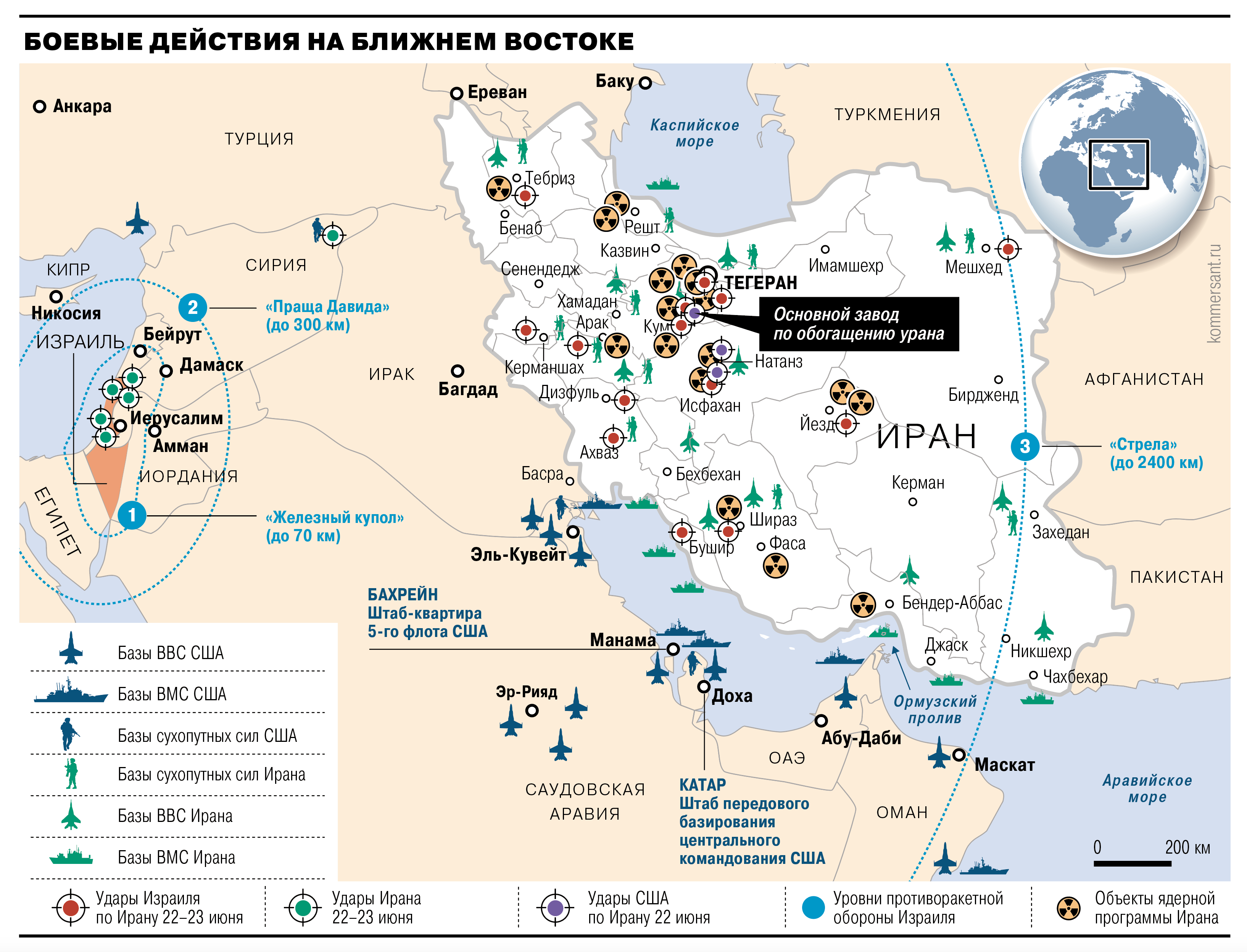 Карта боевых действий на Ближнем Востоке