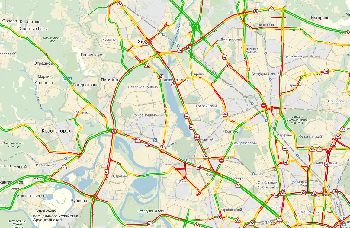 Северная часть МКАД в 17:30