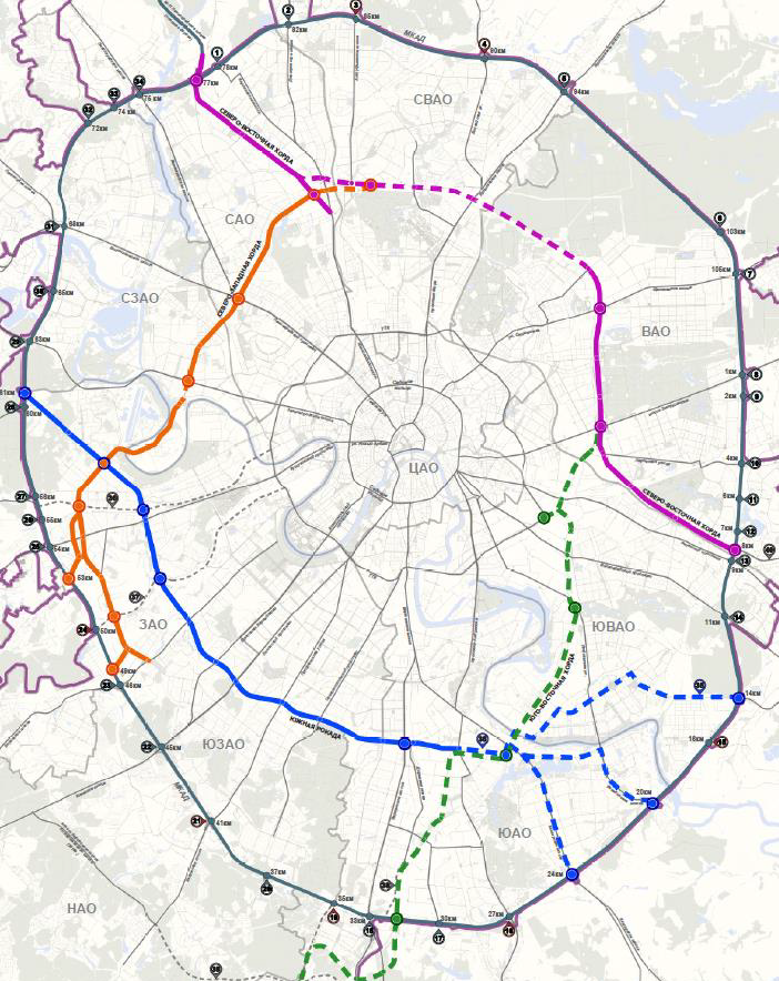 Хорды в москве схемы на карте