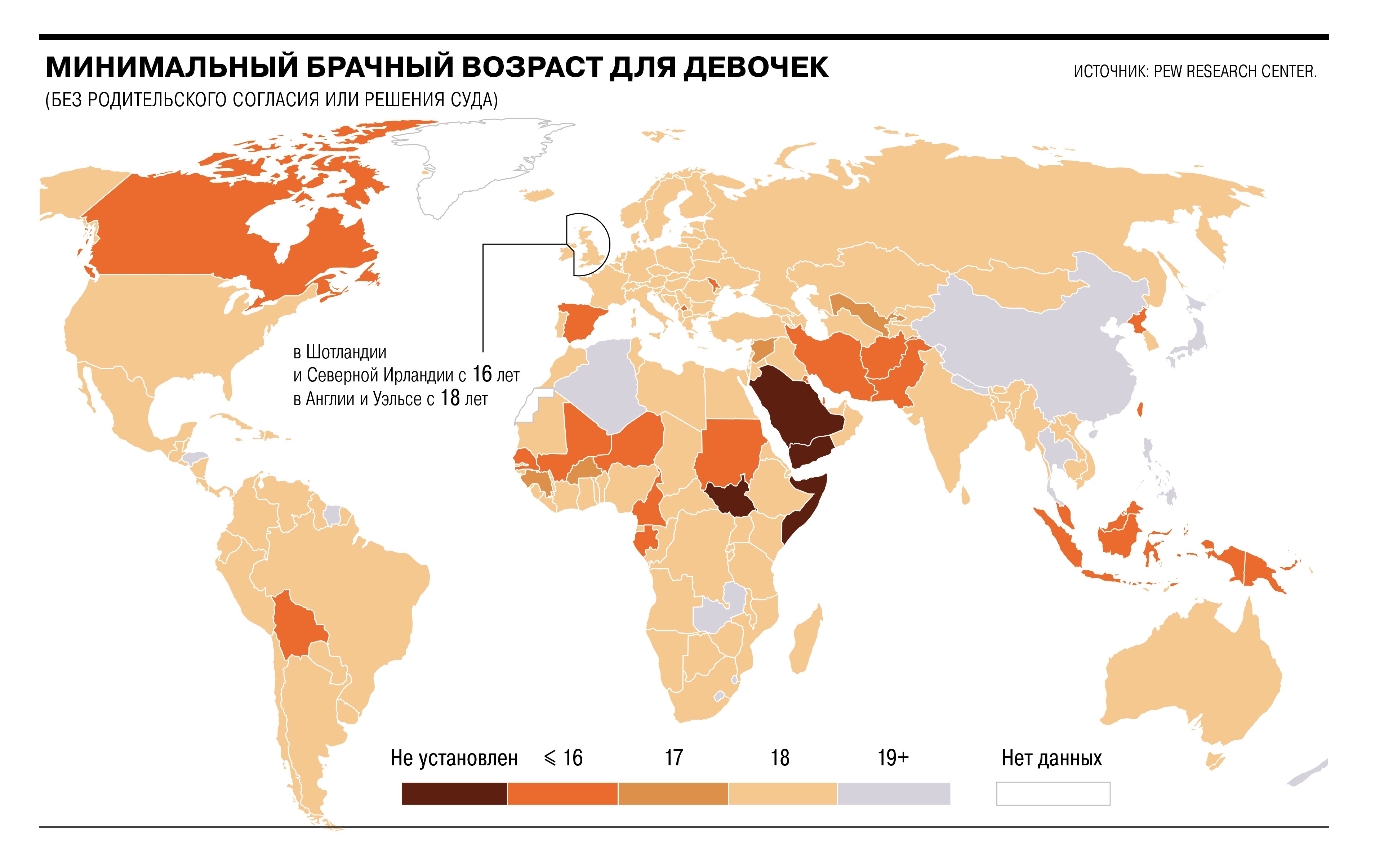 Минимальный брачный возраст в странах мира - Коммерсантъ