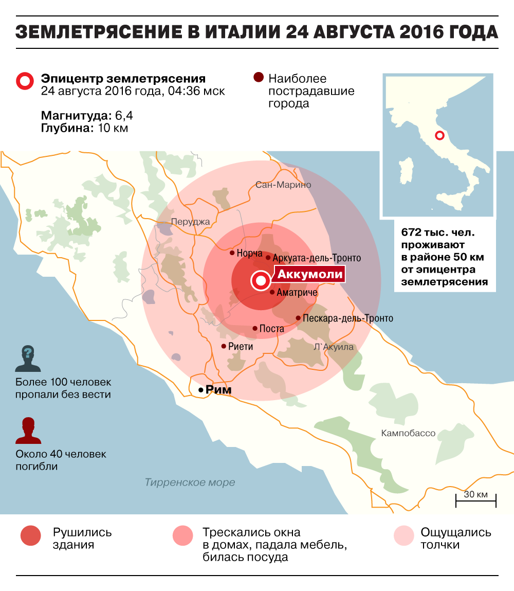 Число жертв землетрясения в Италии достигло 63 - Новости – Мир – Коммерсантъ