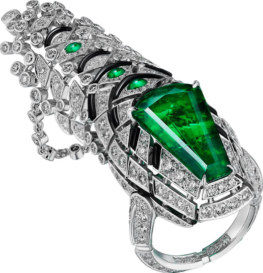 Hyarotis, белое золото, изумруды, оникс, бриллианты, Cartier High Jewellery