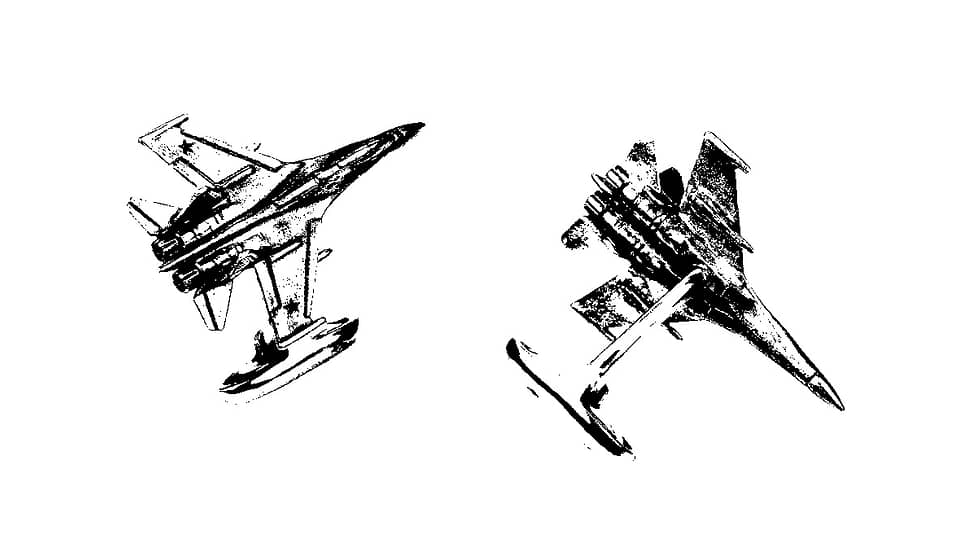 Gourji, запонки «СУ-27», серебро, рубины