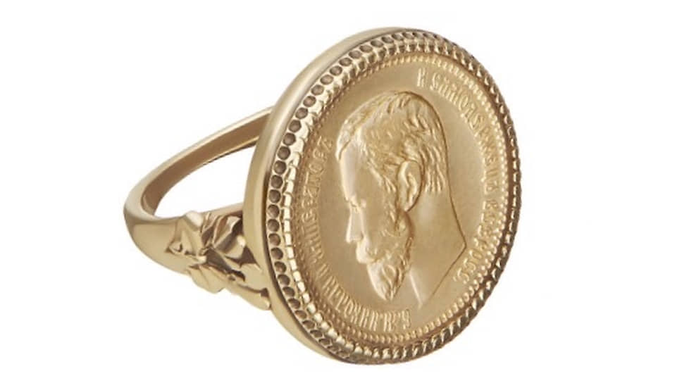 Russkaya Skazka, кольцо Nicholas II, позолоченное серебро