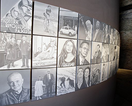 Коллаж в память основателя итальянского футуризма Томмазо Маринетти. Павильон Италии