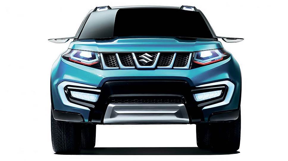 Концепт Suzuki iV-4, показанный в 2013 году, стал прототипом Vitara четвертого поколения. Характерная форма капота и декоративная решетка радиатора с пятью прорезями - фирменные черты внедорожников Suzuki. Для автомобиля специально разработали новый цвет - ярко-бирюзовый металлик, напоминающий оттенок неба.