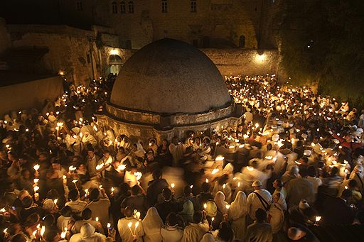 19.04.09 Православные христиане отметили праздник Воскресения Христова. Израиль