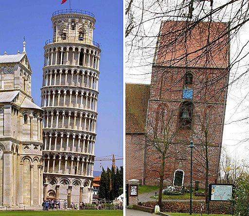 В 2007 году в Книгу рекордов Гиннесса попала церковная колокольня XV века в немецкой деревне Зуурхузен, как самое наклонившееся строение, сместив, таким образом, с первого места знаменитую Пизанскую башню. Угол наклона колокольни составляет 5,07 градуса