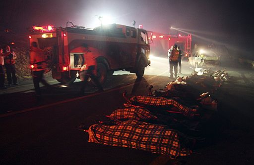 02.12.2010 На севере  Израиля в предместье Хайфы разбушевался крупный лесной пожар, жертвами которого стали уже более 40 человек. Власти страны обратились к соседним государствам с просьбой оказать помощь в борьбе с огнем