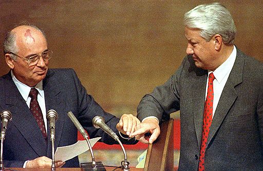 Михаил Горбачев и Борис Ельцин, октябрь 1991 года