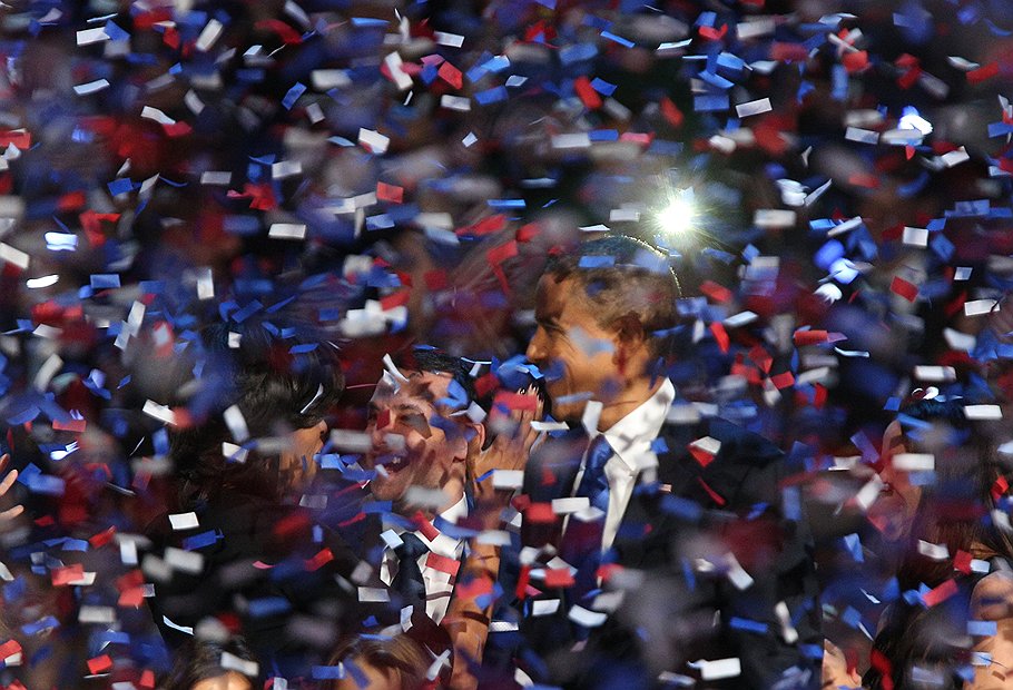 Барак Обама переизбрался на второй срок, победив республиканца Митта Ромни на президентских выборах в США