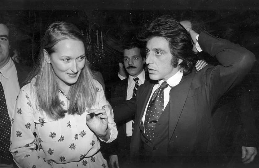 С актрисой Мерил Стрип на вечеринке в ресторане Tavern on the Green в Нью-Йорке, 1980 год