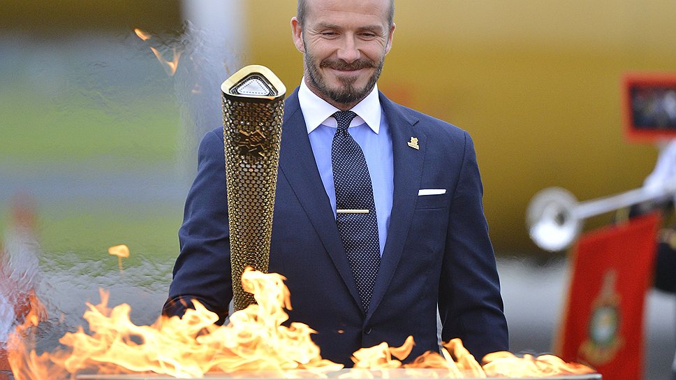 Дэвид Бекхем на церемонии открытия Олимпийских Игр в Лондоне, 2012 год