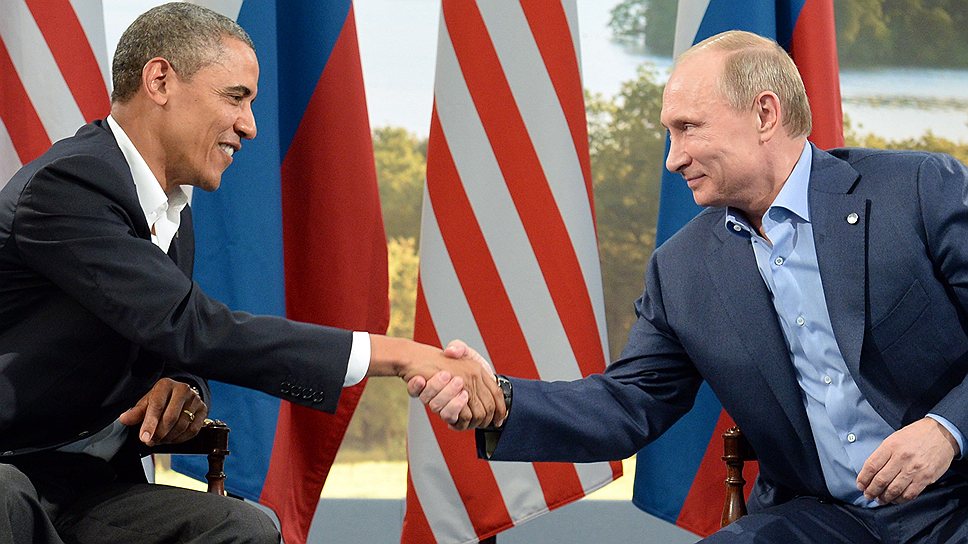17.06.2013 На саммите стран G8 встретились  президент США Барак Обама и президент России Владимир Путин 