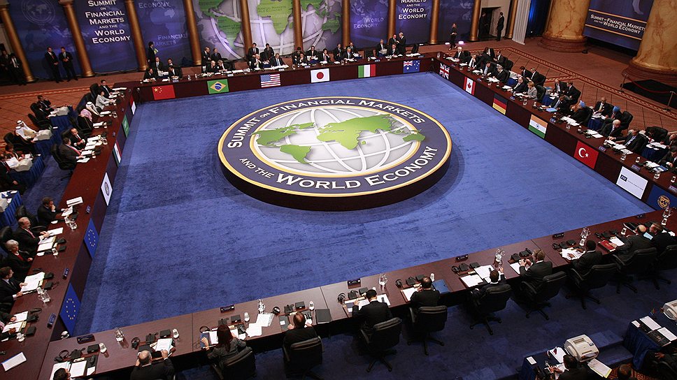 14 ноября лидеры стран G20 собрались на антикризисный саммит. По итогам рабочего заседания участники саммита приняли декларацию, содержащую, в частности, общие принципы реформирования финансовых рынков, реорганизации международных финансовых институтов