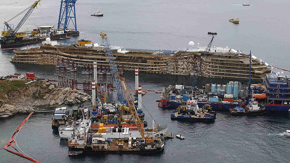 Как Costa Concordia поставили на киль