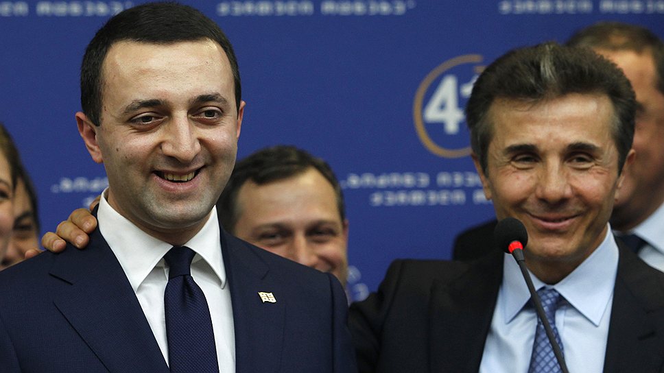 Кандидат на пост премьер-министра Грузии Ираклий Гарибашвили (слева) и действующий премьер Бидзина Иванишвили