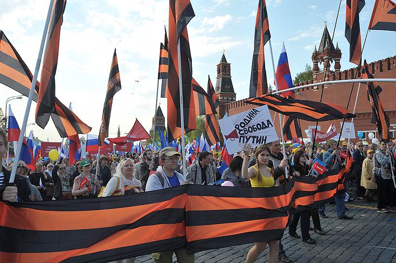 Шествие профсоюзов Москвы и Московской области по Красной площади в честь дня международной солидарности трудящихся