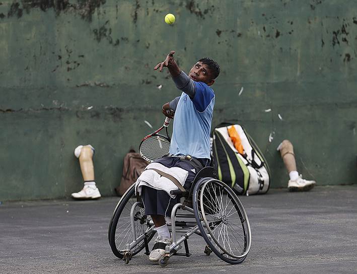 Военный и участник сборной Шри-Ланки по теннису на колясках в Коломбо