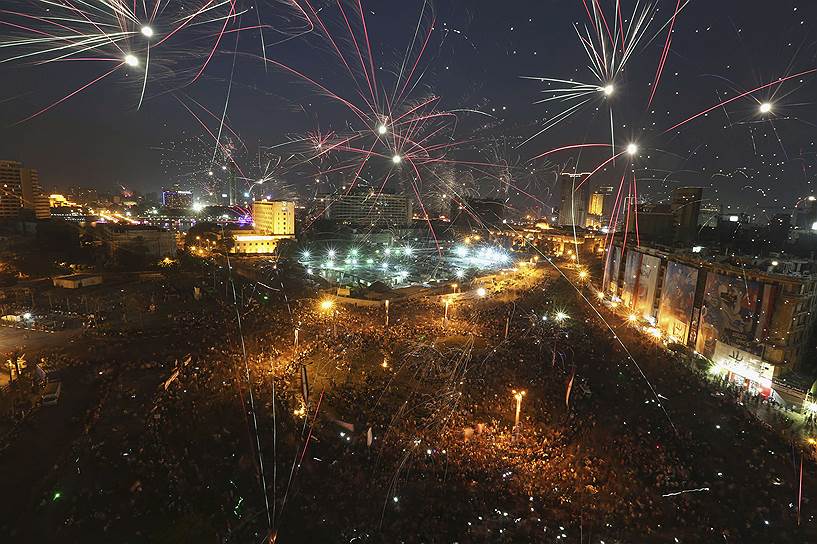 Торжества на площади Тахрир в Каире после вступления в должность нового президента Египта Абделя Фаттаха ас-Сиси