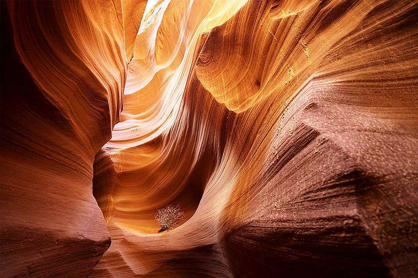 Пауэлл, США. Пещера из камня и песка, образовавшаяся под длительным воздействием ветра и воды в каньоне