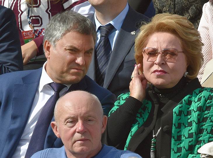 Председатель Госдумы Вячеслав Володин  и председатель Совета федерации Валентина Матвиенко