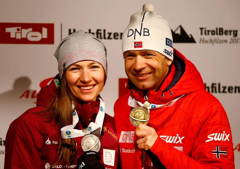 В 2016 году Бьорндален женился на белорусской биатлонистке Дарье Домрачевой (на фото). Супруги воспитывают двух дочерей