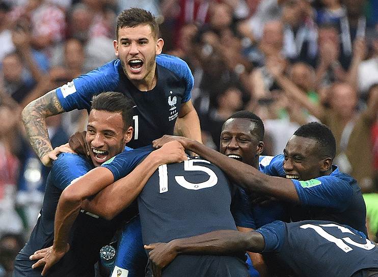 Игроки сборной Франции во время финального матча ЧМ – 2018