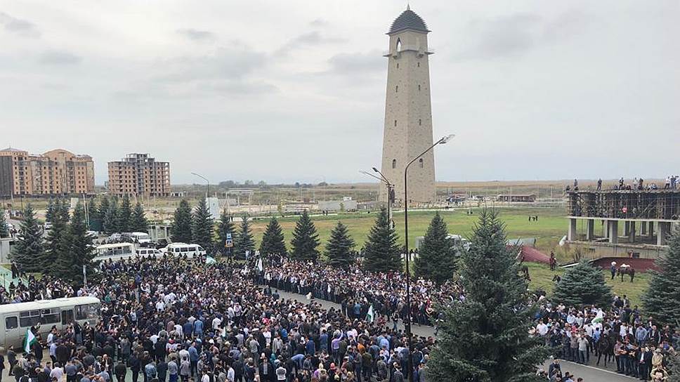 Как начался митинг протеста в Ингушетии