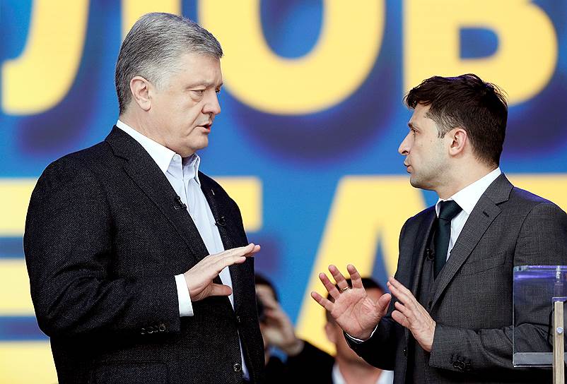 Кандидаты в президенты Украины Петр Порошенко (слева) и Владимир Зеленский