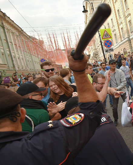 9 сентября 2018 года. Несогласованная акция протеста в Москве против повышения пенсионного возраста 