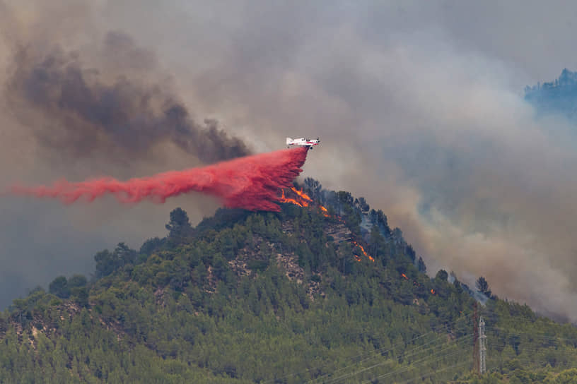 В Испании пожары уничтожили более 20 тыс. га лесных массивов. В тушении огня задействована авиация 