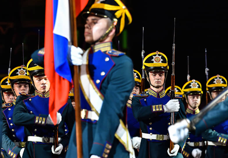 Военнослужащие роты специального караула президентского полка