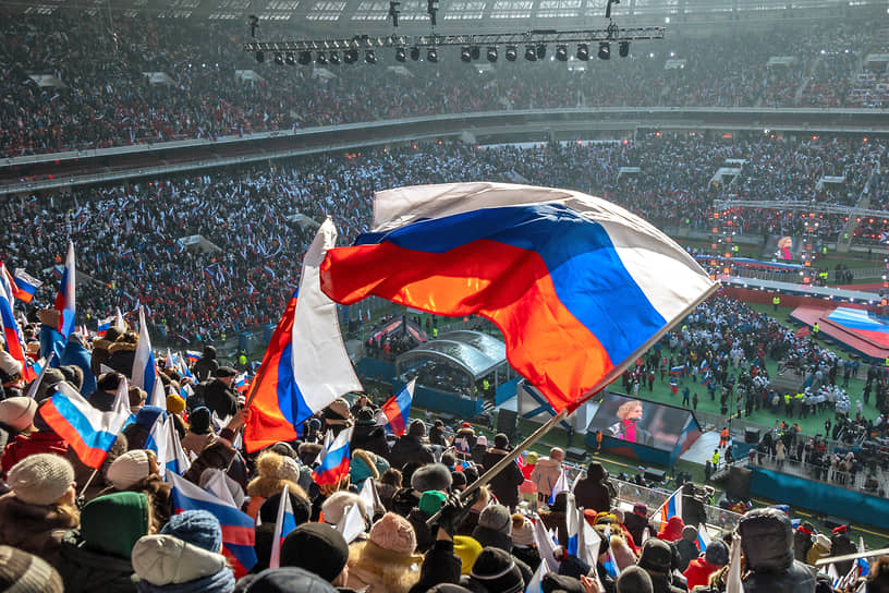 Участники митинга-концерта в «Лужниках» 