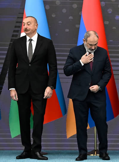 Президент Азербайджана Ильхам Алиев и премьер-министр Армении Никол Пашинян