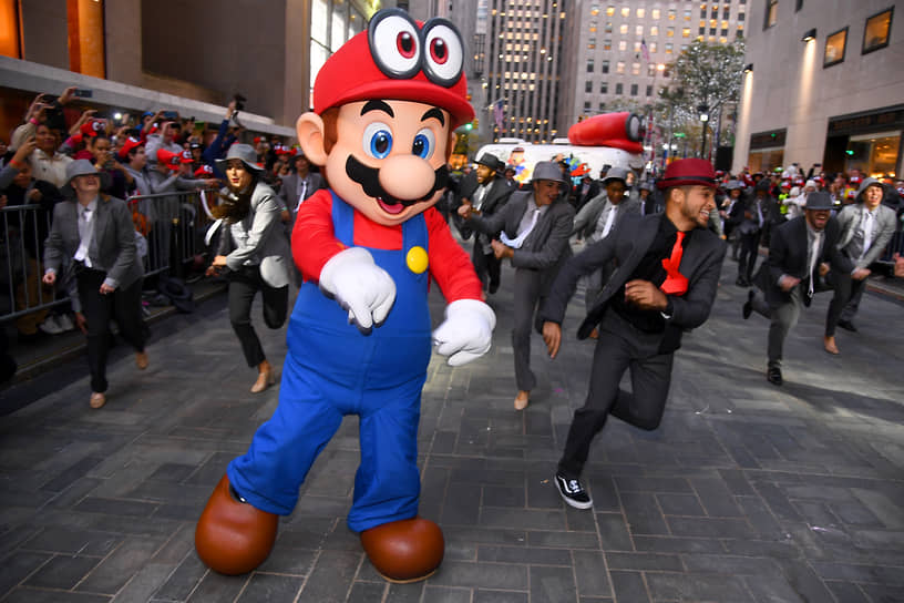 Флешмоб в честь выхода Super Mario Odyssey в Нью-Йорке, 2016 год