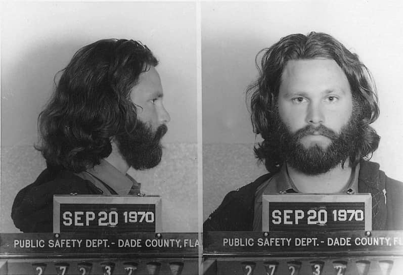 Через семь лет после первого ареста Моррисон снова был арестован в штате Флорида. Сентябрь 1970 года
