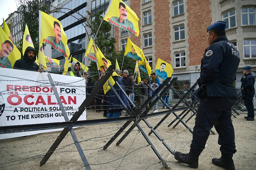 Бельгия, Брюссель. Акция в поддержку лидера Рабочей партии Курдистана Абдуллы Оджалана