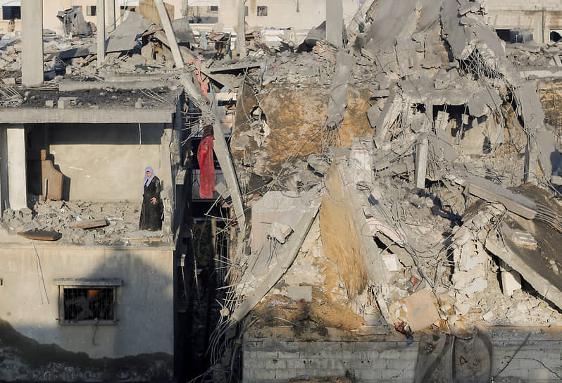Сектора Газа. Последствия ракетных ударов Израиля в Хан-Юнисе 