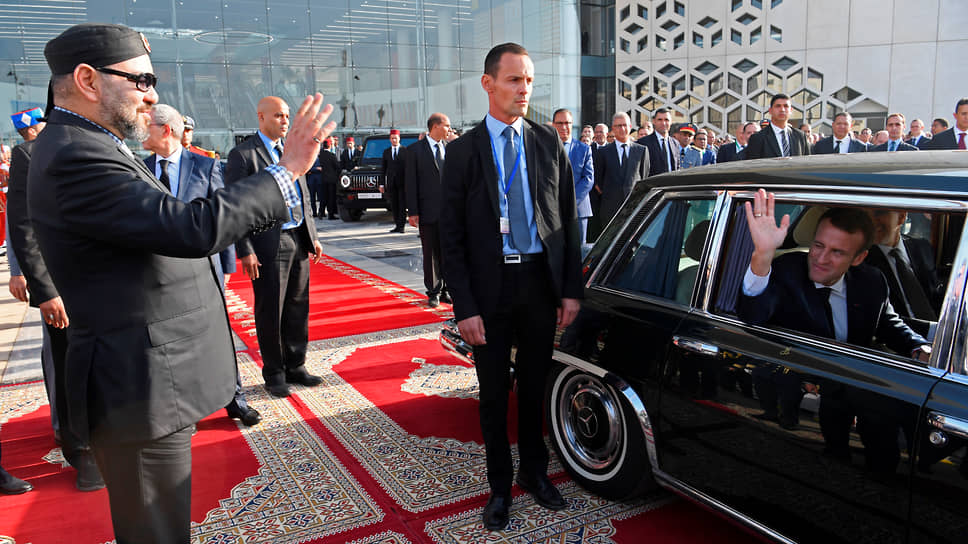 Король Марокко Мухаммед VI (слева) и президент Франции Эмманюэль Макрон (ноябрь 2018 года) 