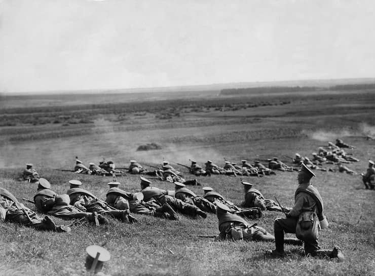 Российские войска на поле боя во время Первой Балканской войны, 1912 год
