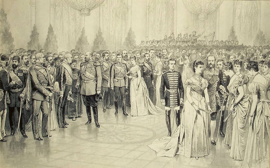 Карл Брож. «Придворный бал в Николаевском зале Зимнего дворца», конец 1880-х — начало 1890-х