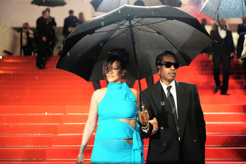 Певица Рианна и рэпер A$AP Rocky на премьере фильма «Рай и ад»