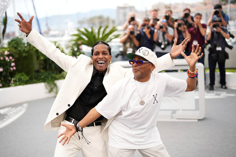 Рэпер, актер A$AP Rocky и режиссер Спайк Ли на премьере  фильма «Рай и ад»