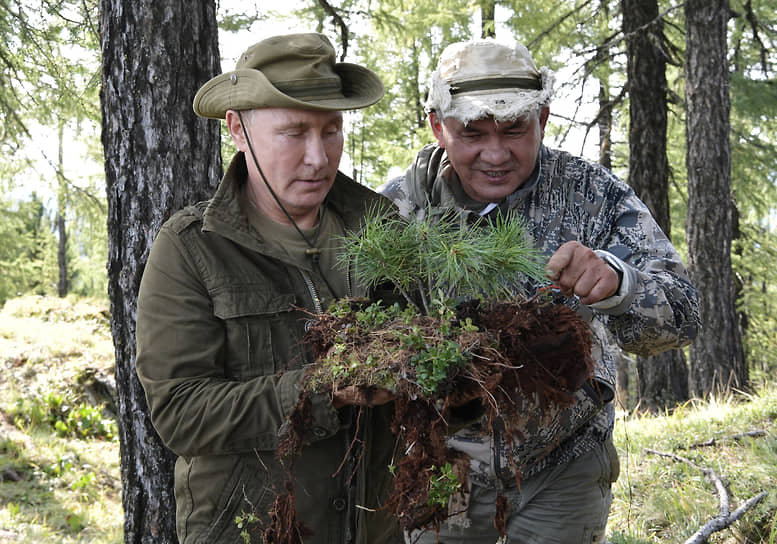 С президентом Владимиром Путиным в Саяно-Шушенском заповеднике, 2018 год