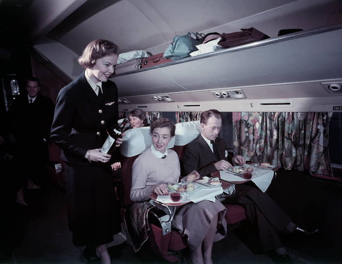 Обслуживание на борту Caravelle SE 210 авиакомпании SAS, 1960-е