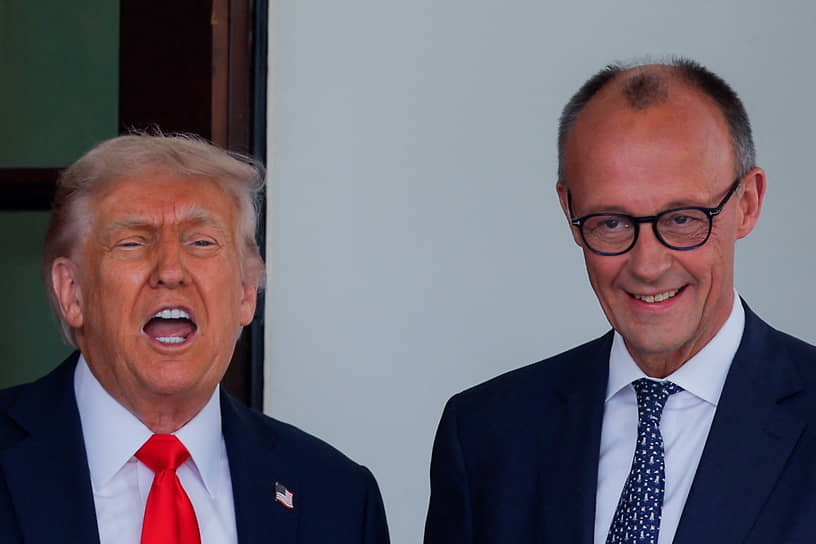 Президент США Дональд Трамп и канцлер Германии Фридрих Мерц