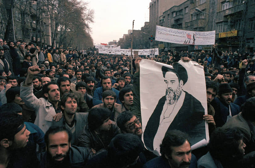 Демонстрация против шаха Ирана в центре Тегерана, 1978 год