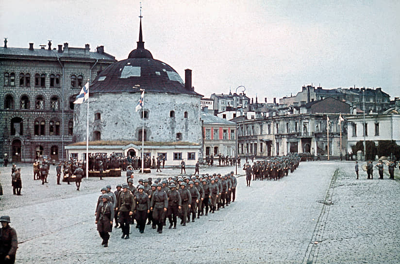 Выборгский оккупационный парад 31 августа 1941 года на Рыночной площади